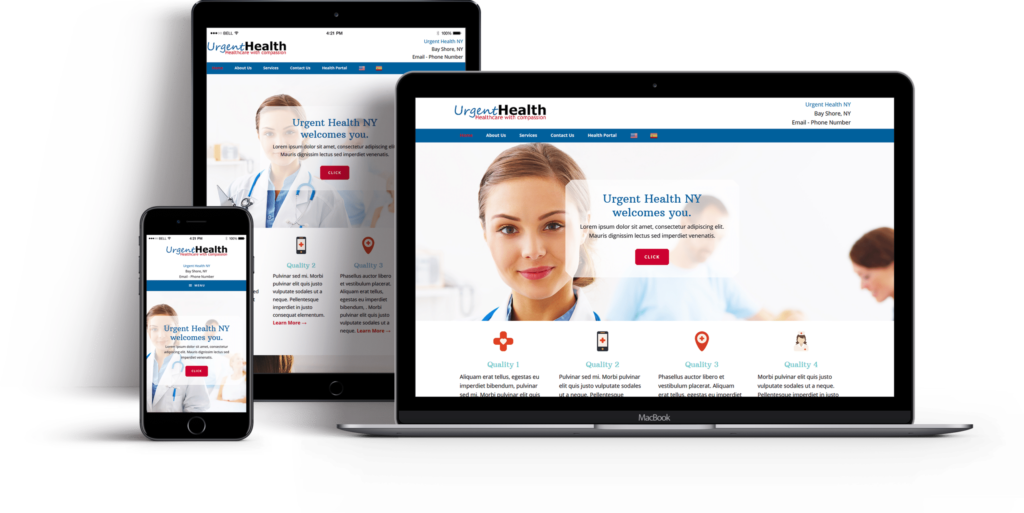 Urgent Health website built by Suffolk County Webmasters