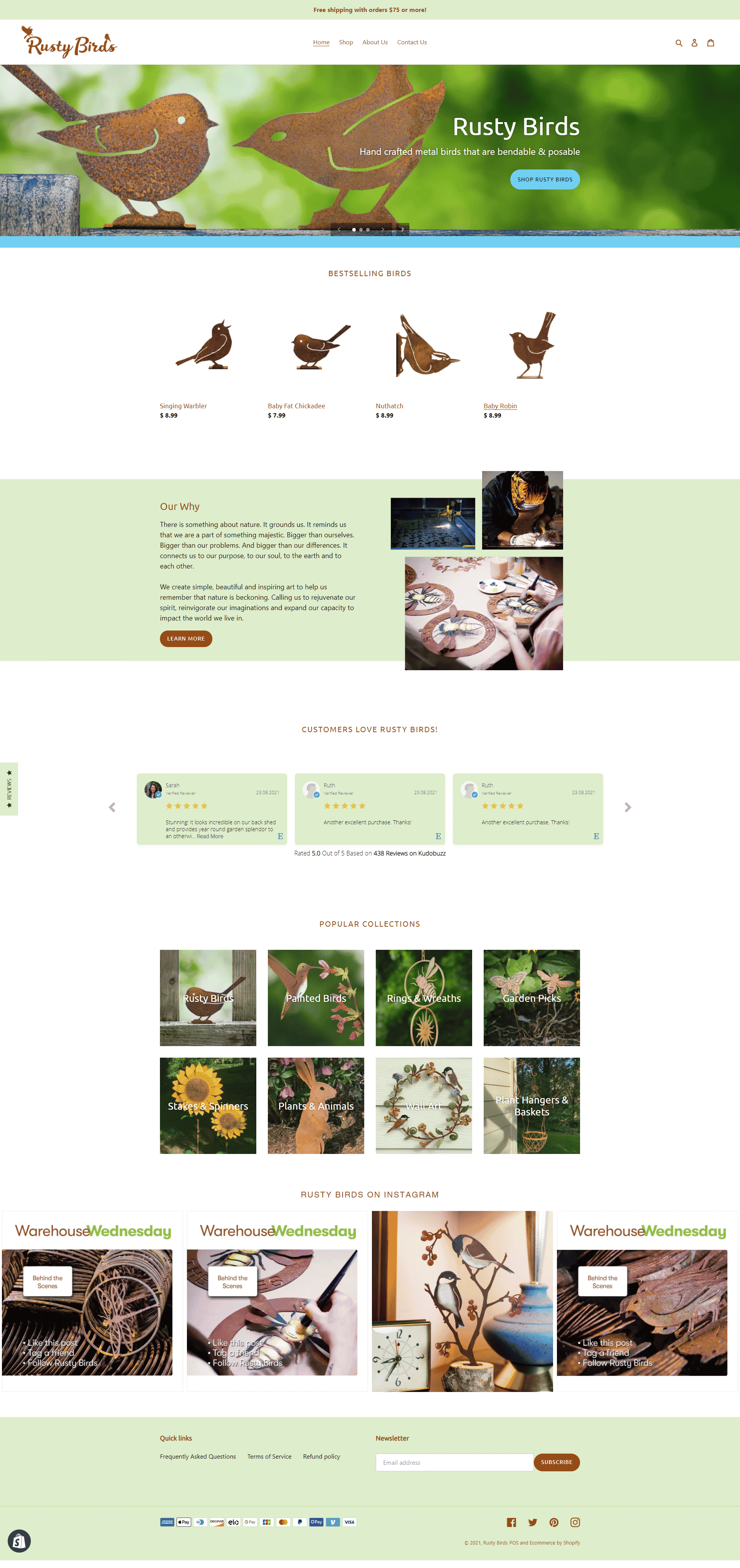Rusty Birds website redesign by Suffolk County Webmasters
